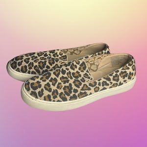 Cheetah print slip on shoes